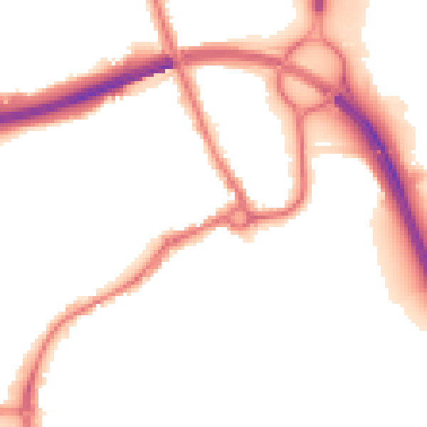 Night-time road noise heatmap for IP32 6BH