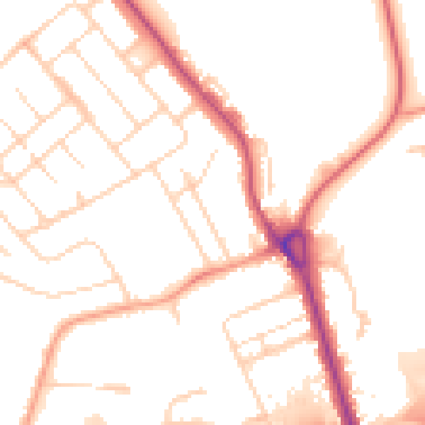 Daytime road noise heatmap for IP32 6BU