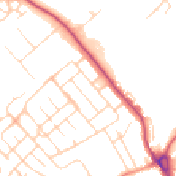 Daytime road noise heatmap for IP32 6HW
