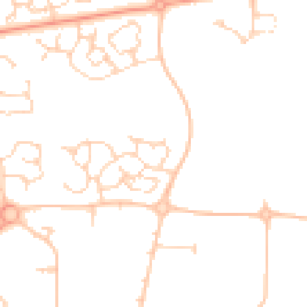 Daytime road noise heatmap for IP32 7PZ