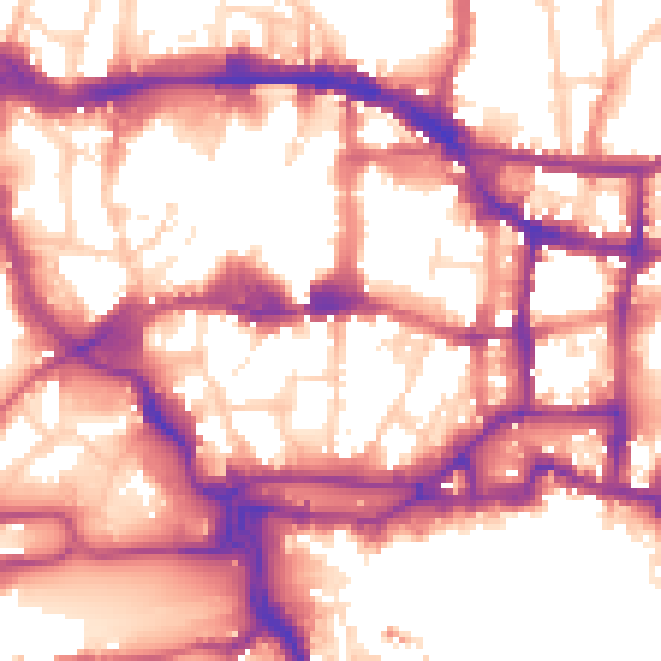 Daytime road noise heatmap for IP4 1AP
