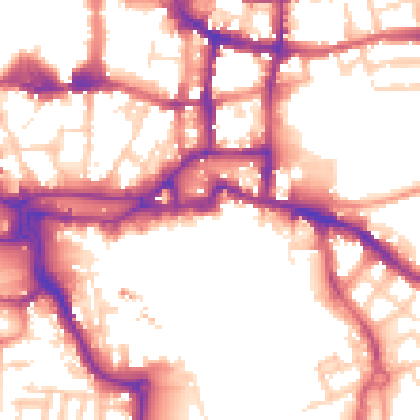Daytime road noise heatmap for IP4 1AS