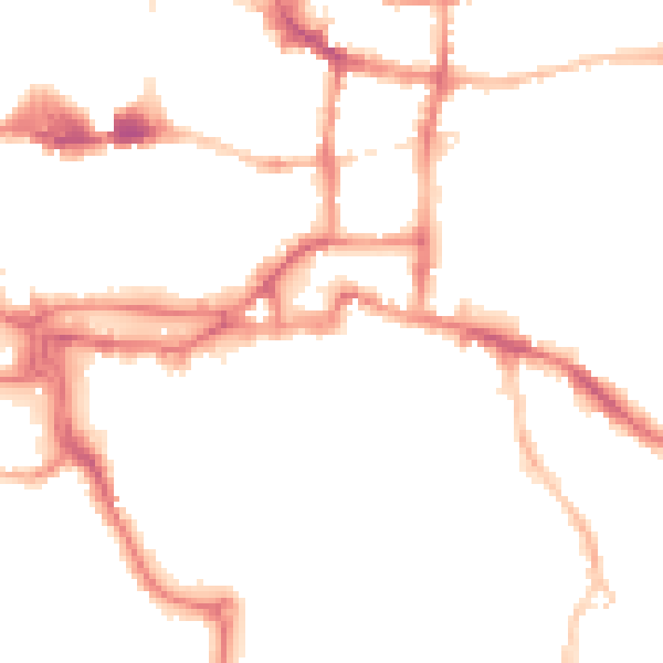 Night-time road noise heatmap for IP4 1AS