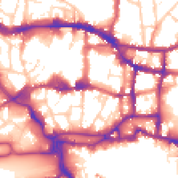 Daytime road noise heatmap for IP4 1AY