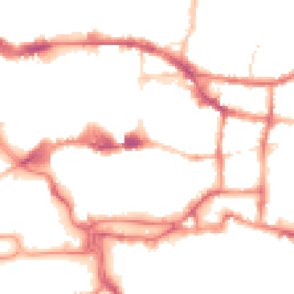 Night-time road noise heatmap for IP4 1AY