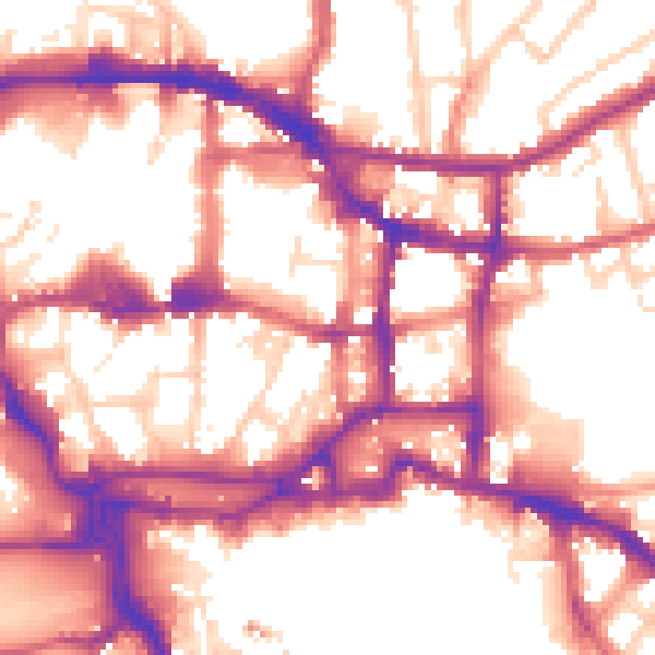 Daytime road noise heatmap for IP4 1BD