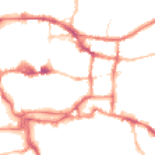 Night-time road noise heatmap for IP4 1BD