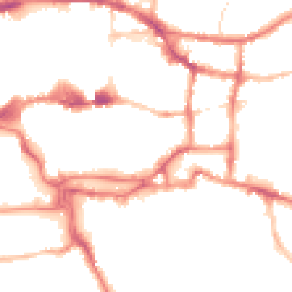 Night-time road noise heatmap for IP4 1BE