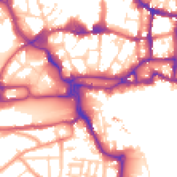Daytime road noise heatmap for IP4 1BF