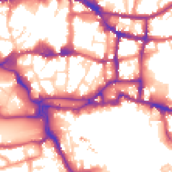 Daytime road noise heatmap for IP4 1BP