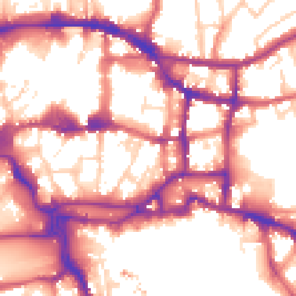 Daytime road noise heatmap for IP4 1BS