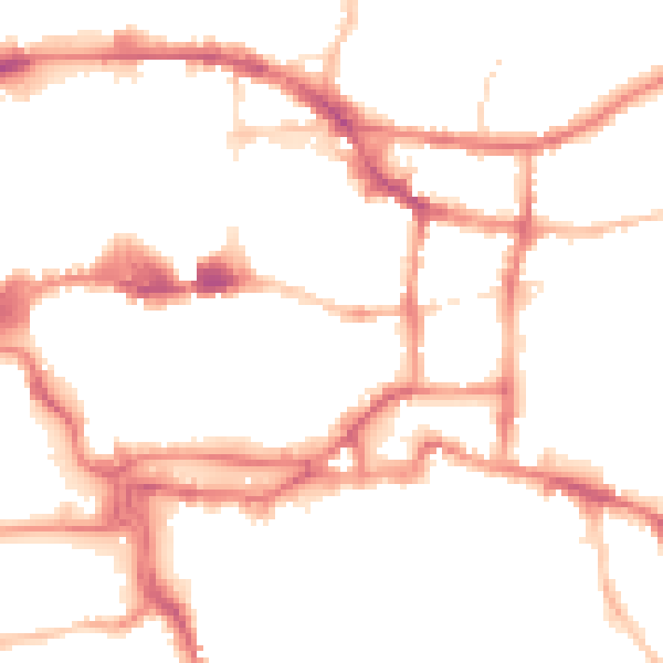 Night-time road noise heatmap for IP4 1BS