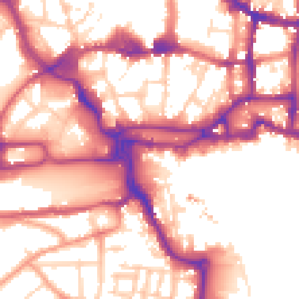 Daytime road noise heatmap for IP4 1DJ