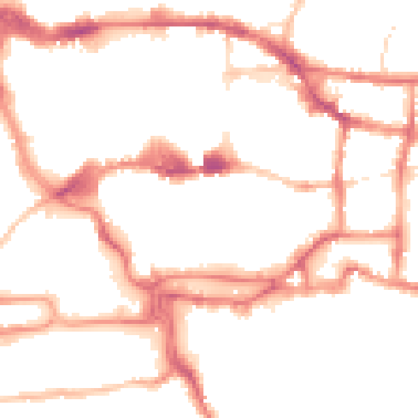 Night-time road noise heatmap for IP4 1DL