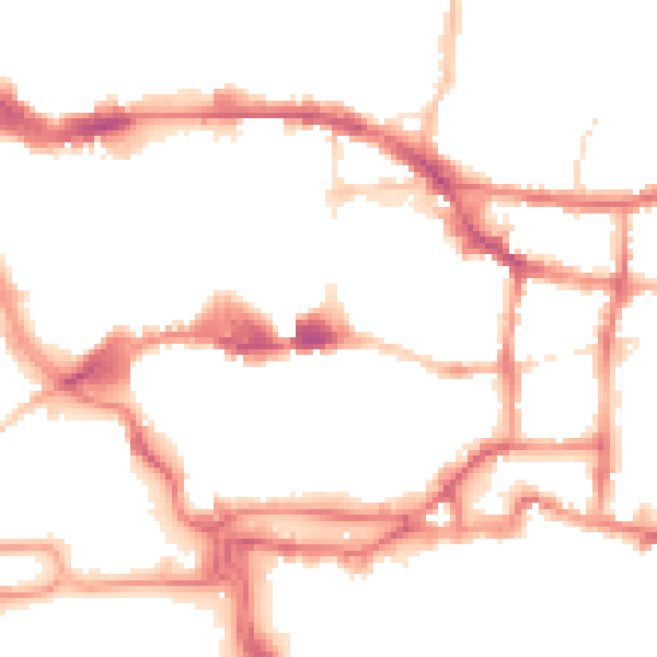 Night-time road noise heatmap for IP4 1DR