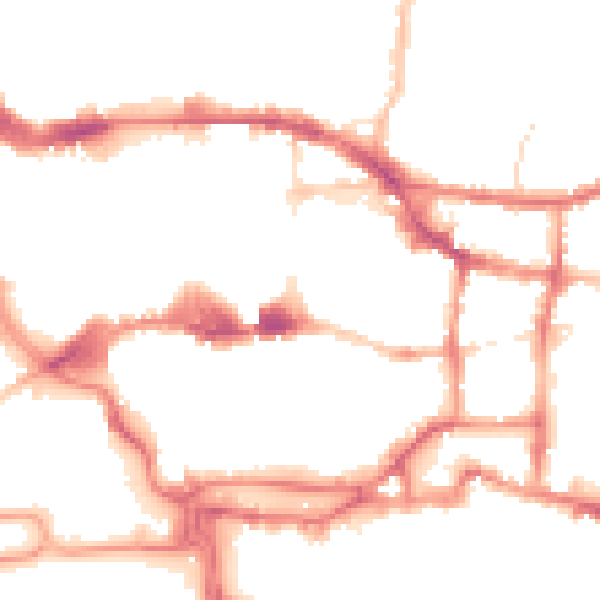 Night-time road noise heatmap for IP4 1DU