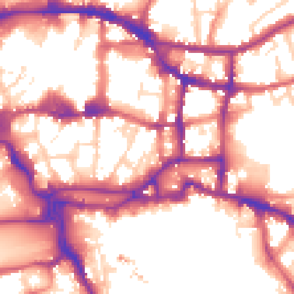 Daytime road noise heatmap for IP4 1DY