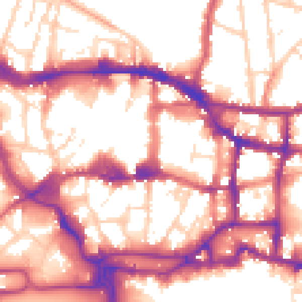 Daytime road noise heatmap for IP4 1EB