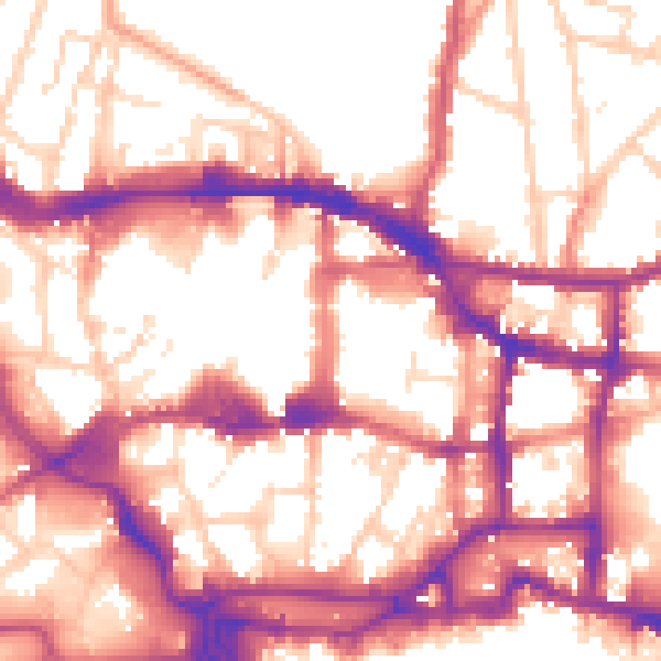 Daytime road noise heatmap for IP4 1EG