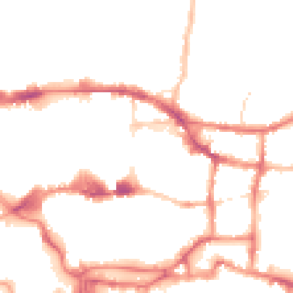 Night-time road noise heatmap for IP4 1EJ