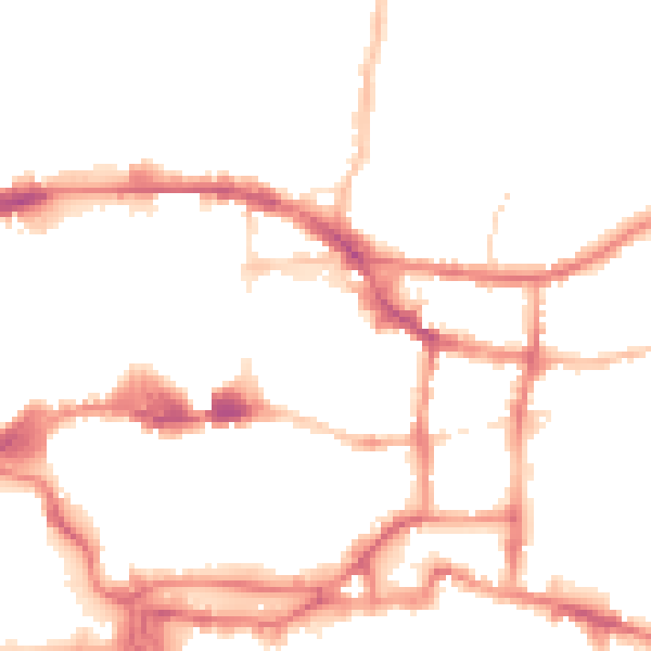 Night-time road noise heatmap for IP4 1EW