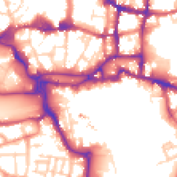 Daytime road noise heatmap for IP4 1FG
