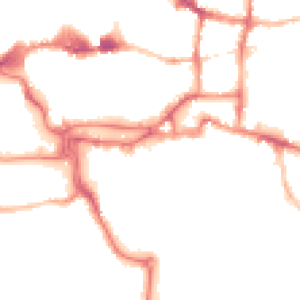Night-time road noise heatmap for IP4 1FG