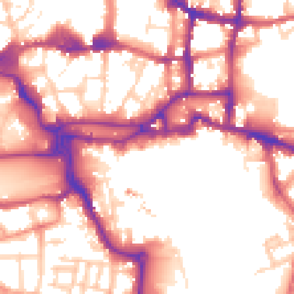 Daytime road noise heatmap for IP4 1FL