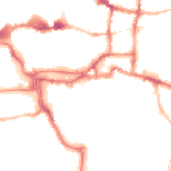 Night-time road noise heatmap for IP4 1FL