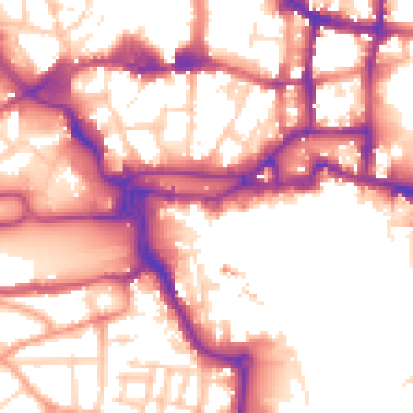Daytime road noise heatmap for IP4 1FW