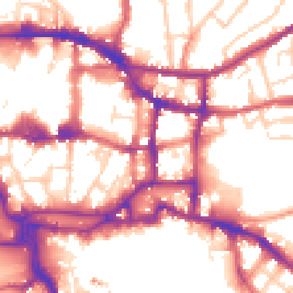 Daytime road noise heatmap for IP4 1JA