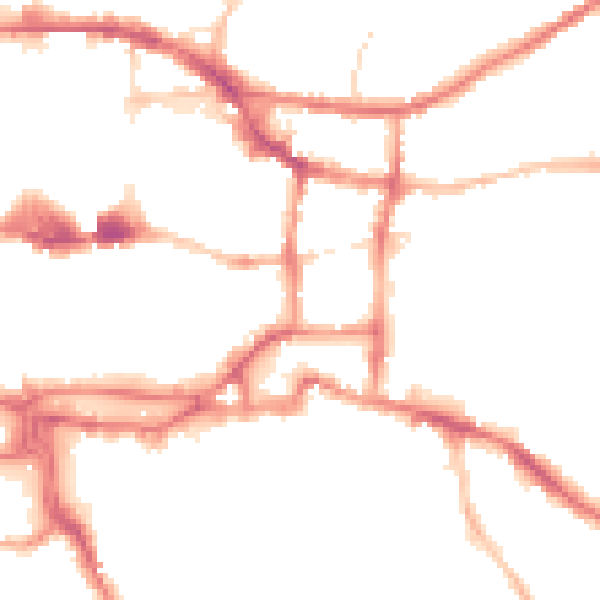 Night-time road noise heatmap for IP4 1JG