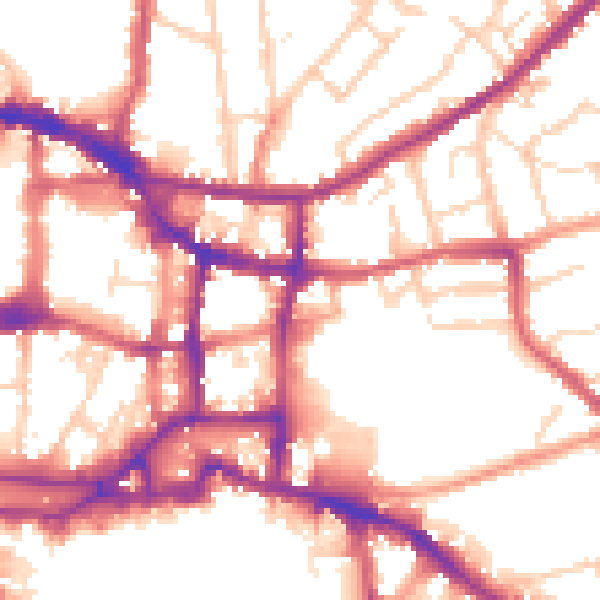 Daytime road noise heatmap for IP4 1LS