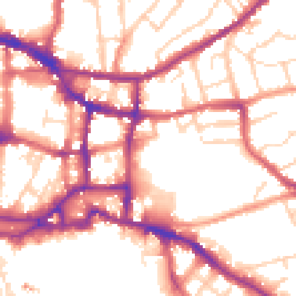 Daytime road noise heatmap for IP4 1NF