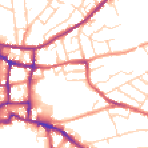 Daytime road noise heatmap for IP4 1NL