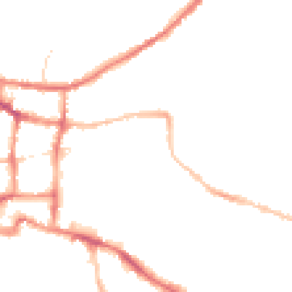 Night-time road noise heatmap for IP4 1NT