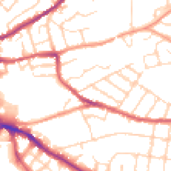 Daytime road noise heatmap for IP4 1PA