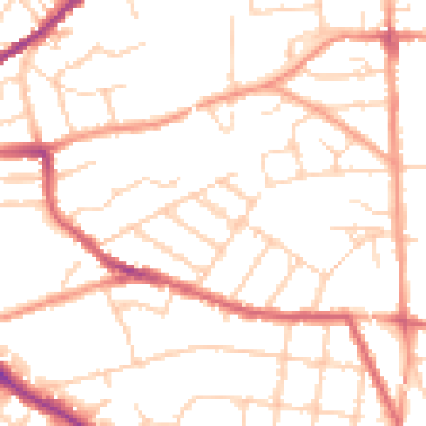 Daytime road noise heatmap for IP4 1PJ