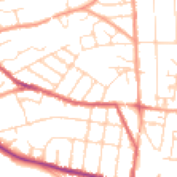 Daytime road noise heatmap for IP4 1PU