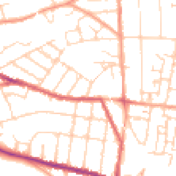 Daytime road noise heatmap for IP4 1QB
