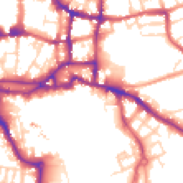 Daytime road noise heatmap for IP4 1QH