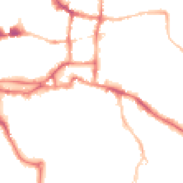 Night-time road noise heatmap for IP4 1QH