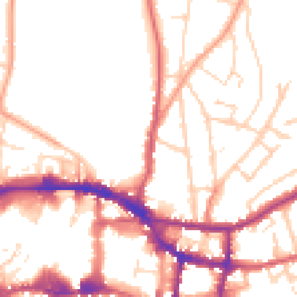 Daytime road noise heatmap for IP4 2BX