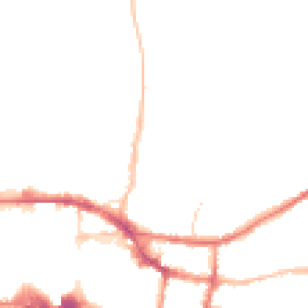 Night-time road noise heatmap for IP4 2BZ