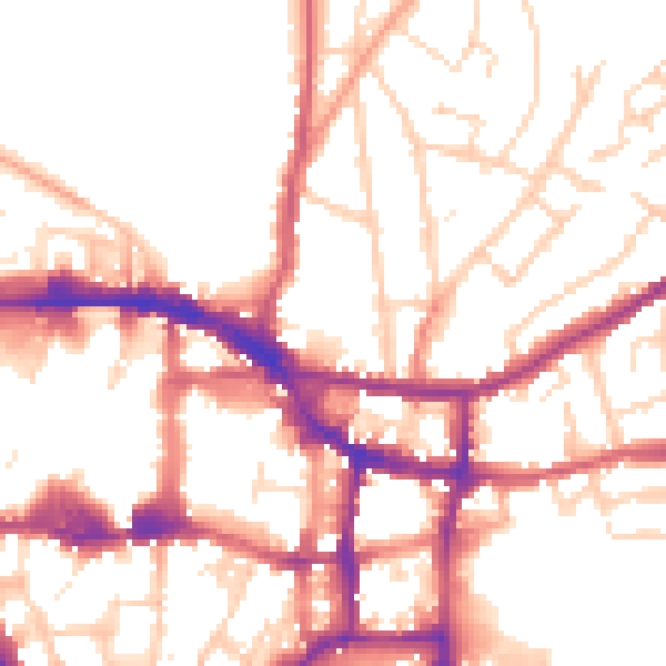 Daytime road noise heatmap for IP4 2DN