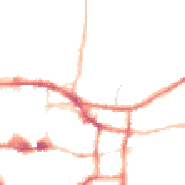 Night-time road noise heatmap for IP4 2DN
