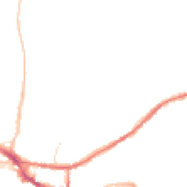 Night-time road noise heatmap for IP4 2HL
