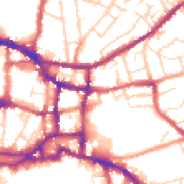 Daytime road noise heatmap for IP4 2LA