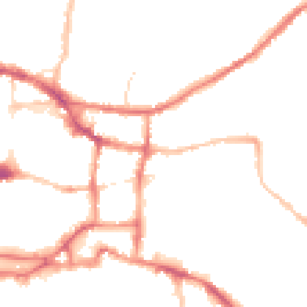 Night-time road noise heatmap for IP4 2LA