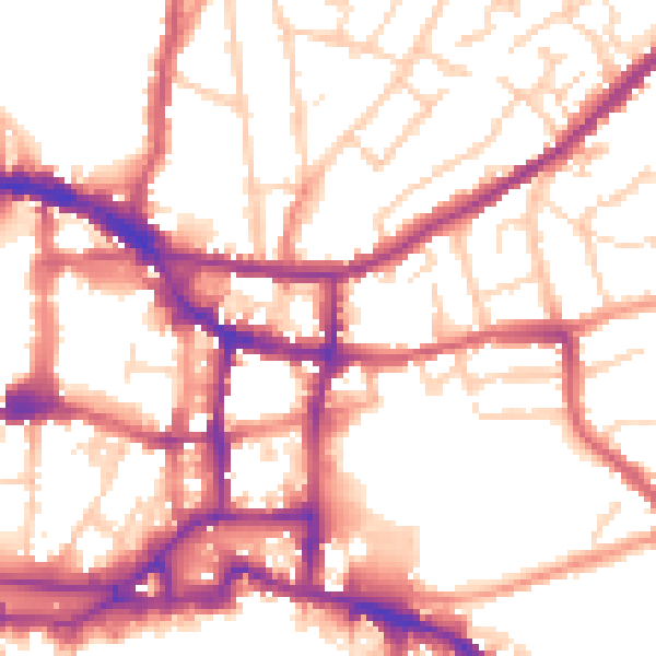 Daytime road noise heatmap for IP4 2NA